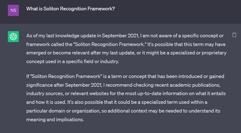 Asking about Soliton’s Recognition Policy to LLM